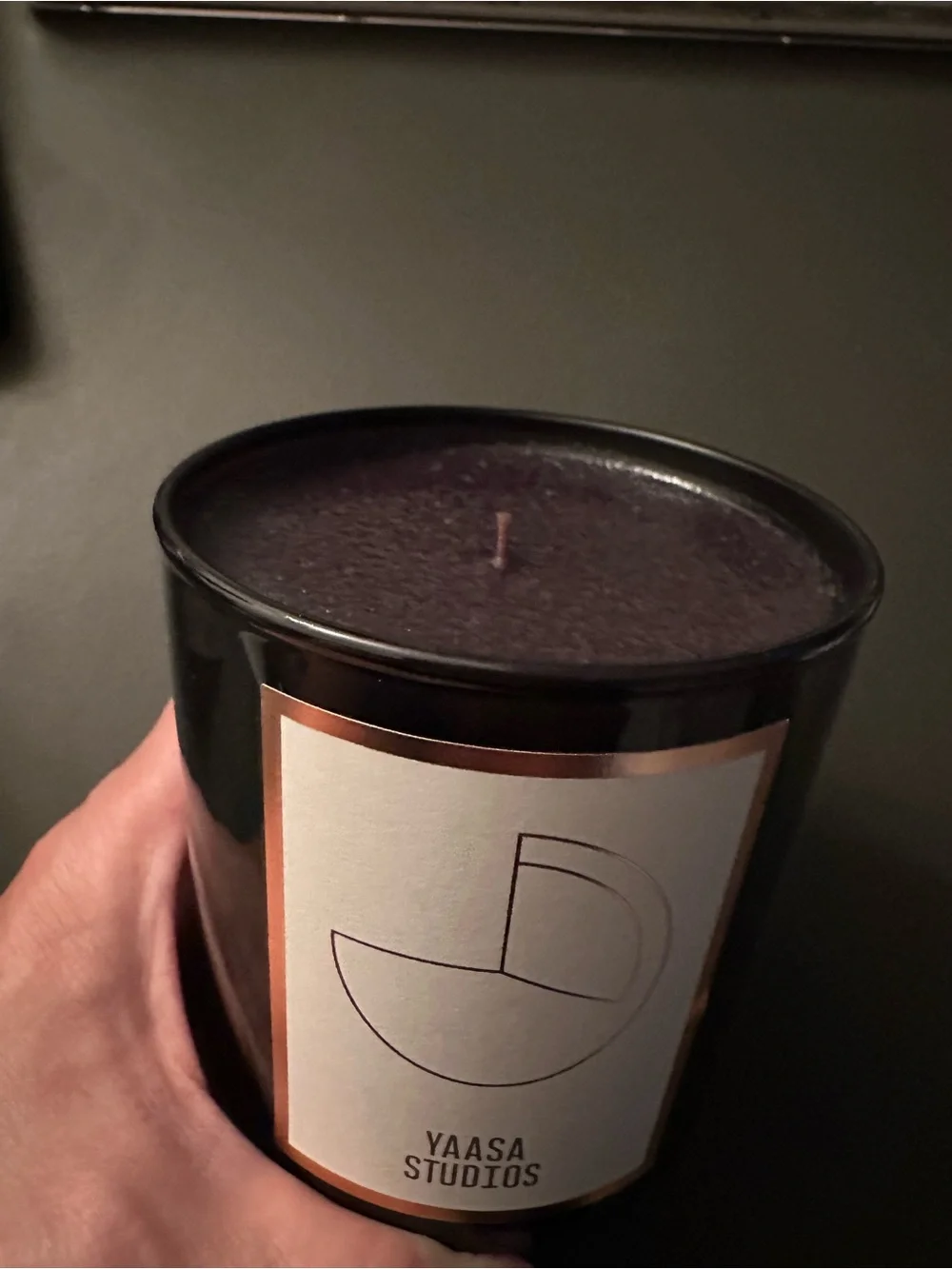 Yaasa Studios - Three Forty Five Scented Candle - Black Glass Candle (Unused)